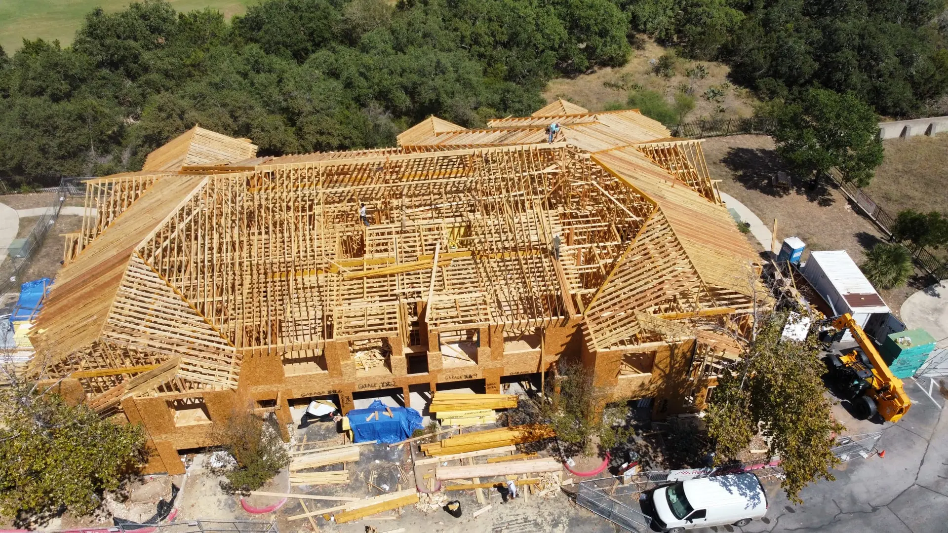 Wall framing and structural sheathing on multi-family project
